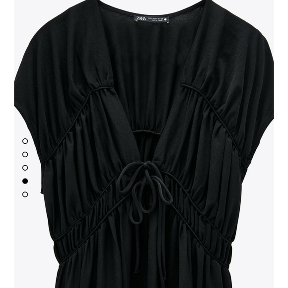 NWOT- Zara Maxi Dress with Ruching - Picture 4 of 8